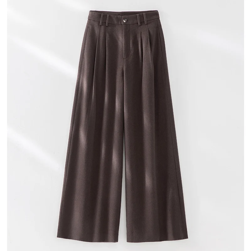 Damen Weite Bundfalten-Hochbundhose aus Wollmischung Drune