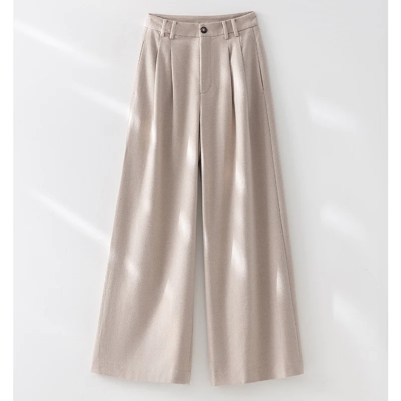 Damen Weite Bundfalten-Hochbundhose aus Wollmischung Drune