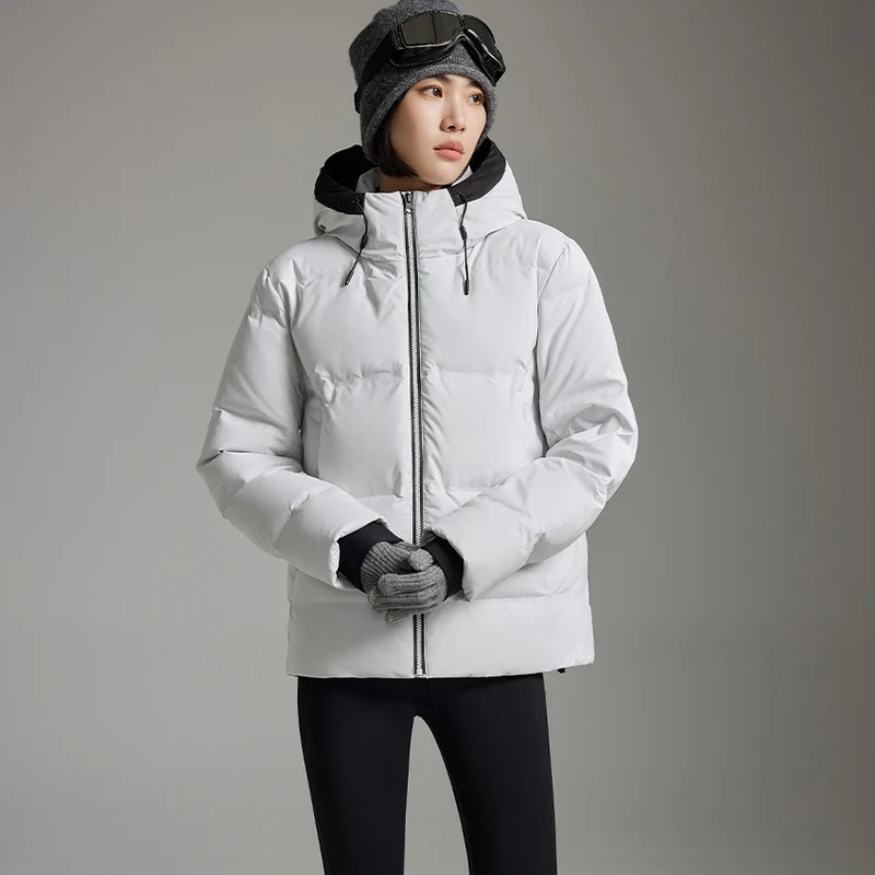 Damen Wattierte Winterjacke mit Kapuze, Thermo-Isolierung und winddichter Außenhülle Drune
