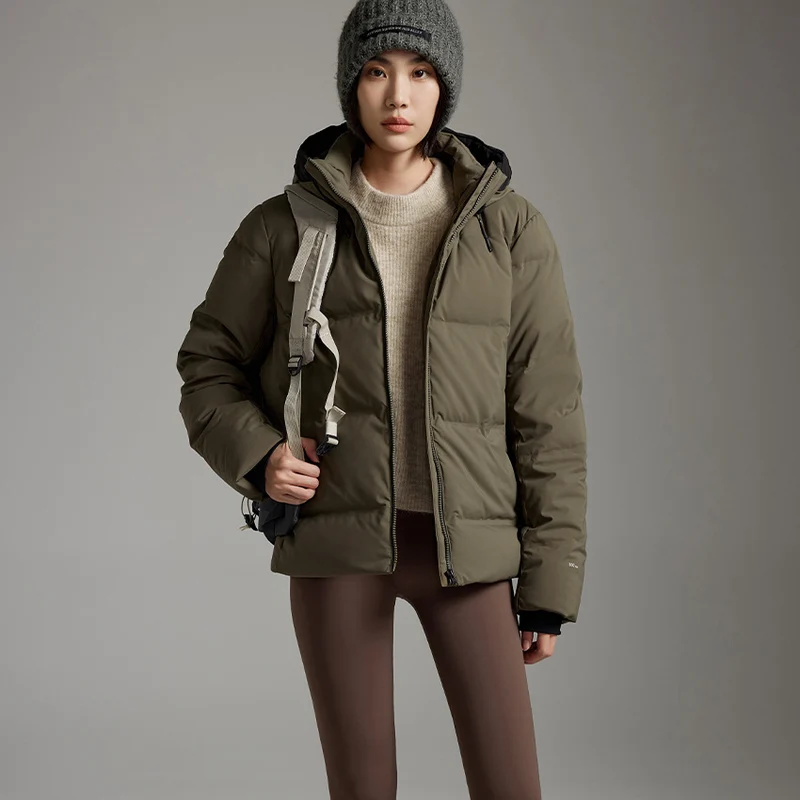 Damen Wattierte Winterjacke mit Kapuze, Thermo-Isolierung und winddichter Außenhülle Drune