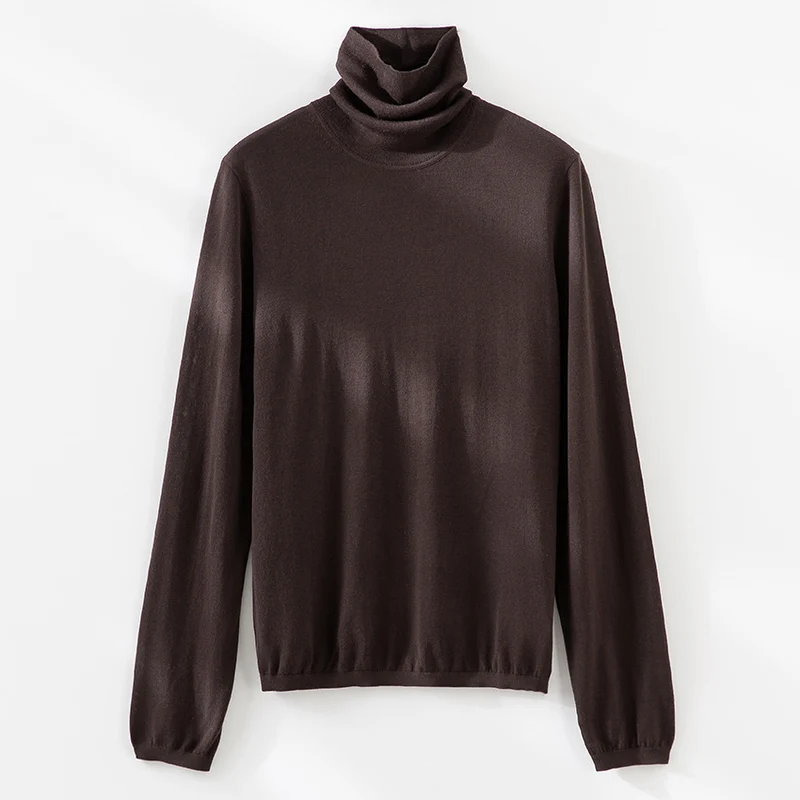 Damen Ultraleichter Feinstrick-Rollkragenpullover mit schlanker Silhouette und fein gerippten Abschlüssen Drune
