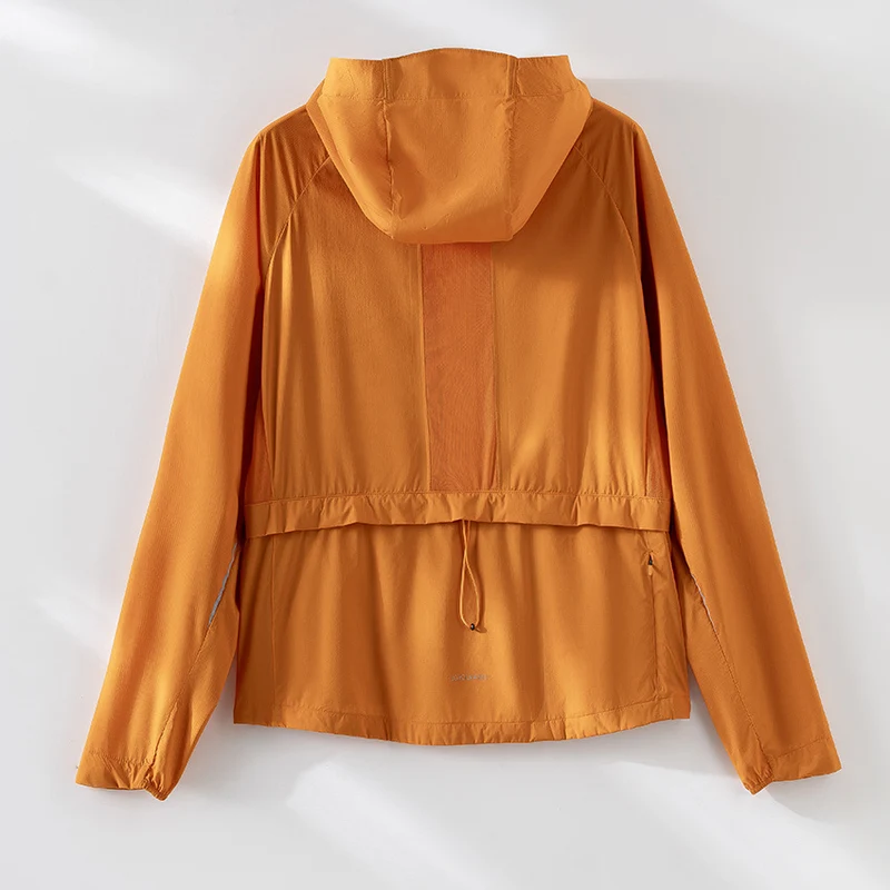 Damen ultraleichte Kapuzen-Schutzjacke aus Ripstop mit durchgehendem Reißverschluss Drune