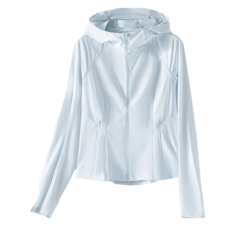 Damen Ultraleichte atmungsaktive Kapuzenjacke mit Raglanärmeln und Reißverschlusstaschen Drune