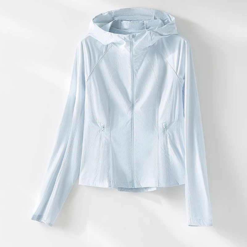 Damen Ultraleichte atmungsaktive Kapuzenjacke mit Raglanärmeln und Reißverschlusstaschen Drune