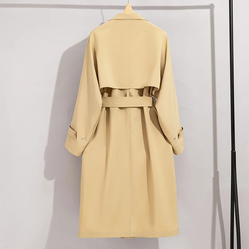 Damen Trenchcoat mit Bindegürtel und abnehmbarem Cape-Detail Drune