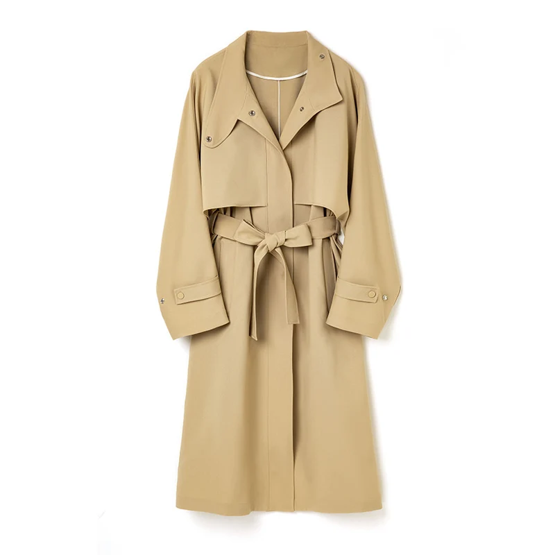 Damen Trenchcoat mit Bindegürtel und abnehmbarem Cape-Detail Drune