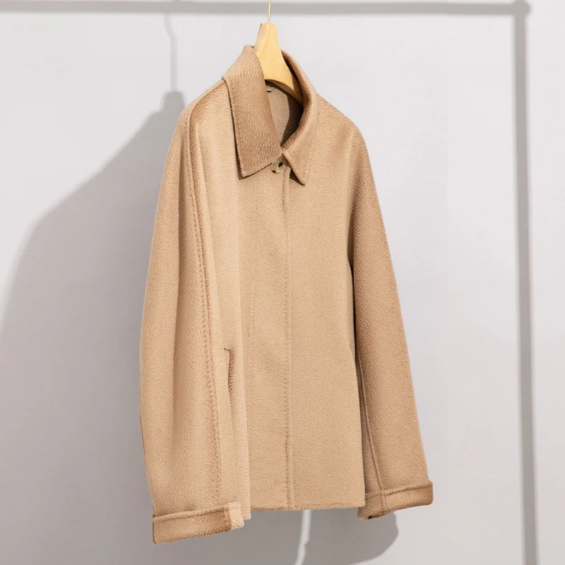 Damen Teddyjacke mit Hemdkragen und verdeckter Knopfleiste Drune
