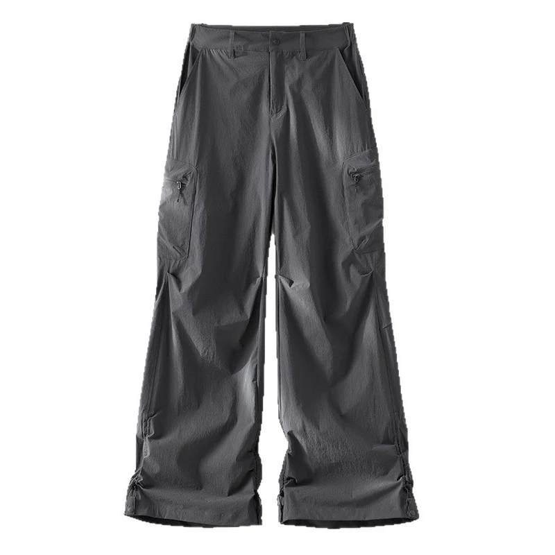 Damen Technische Weite Cargo-Hose mit verstellbarem Saum und Mehrfachtaschen Drune