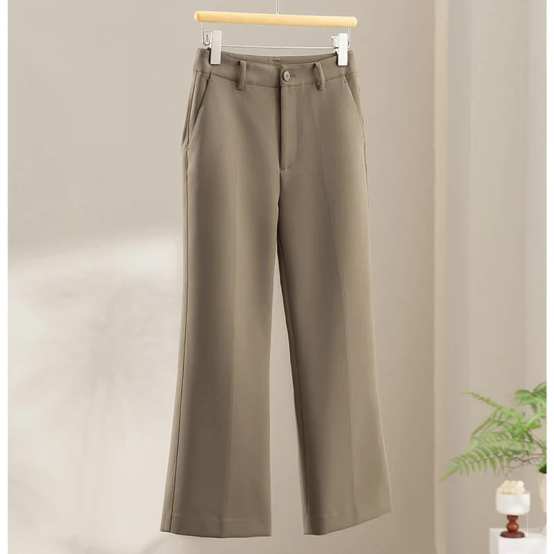 Damen Tailored-Stoffhose mit Bügelfalte, weiter Beinführung und Gürtelschlaufen Drune