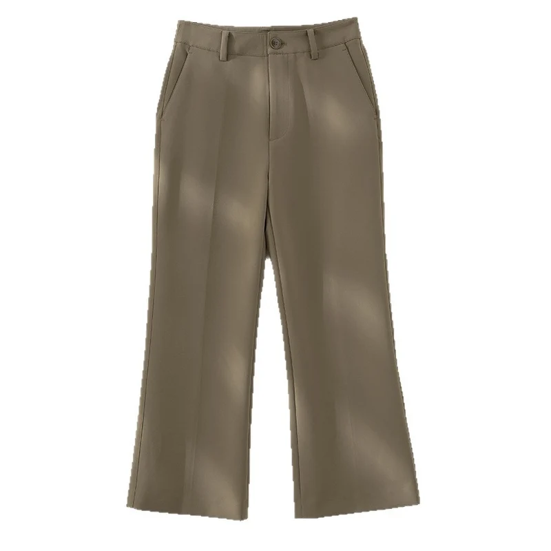 Damen Tailored-Stoffhose mit Bügelfalte, weiter Beinführung und Gürtelschlaufen Drune