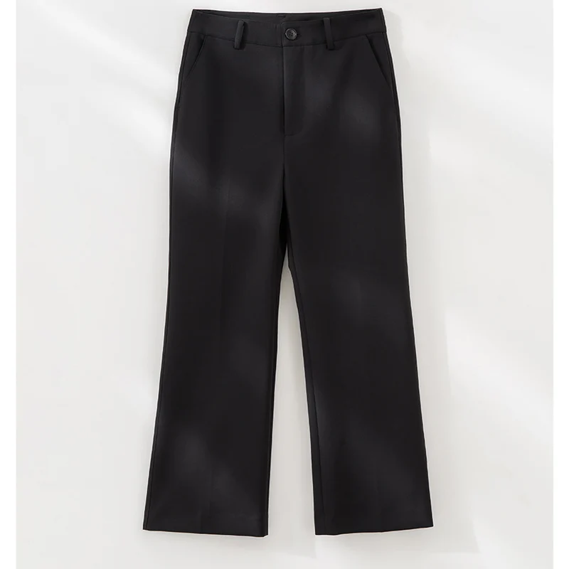 Damen Tailored-Stoffhose mit Bügelfalte, weiter Beinführung und Gürtelschlaufen Drune