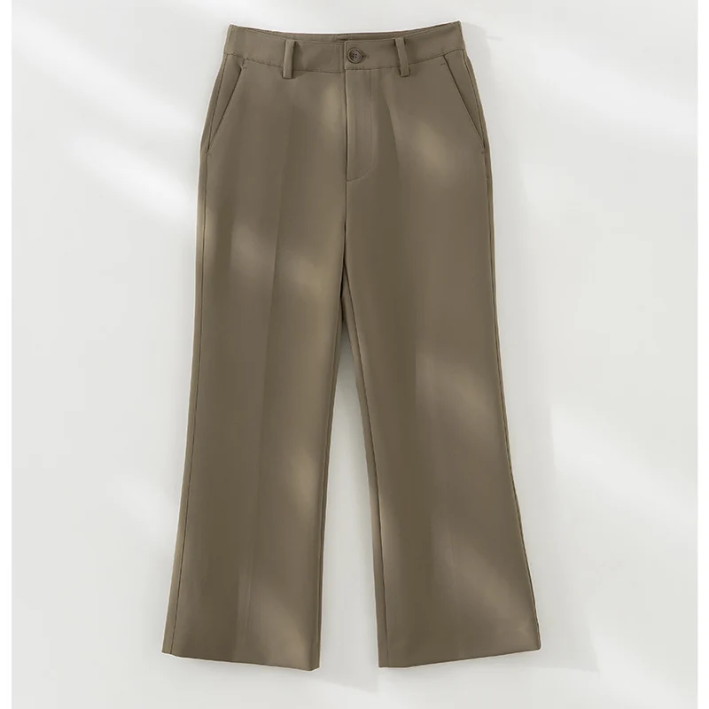 Damen Tailored-Stoffhose mit Bügelfalte, weiter Beinführung und Gürtelschlaufen Drune
