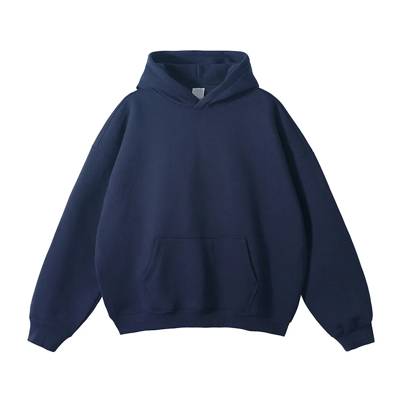 Unisex Schlichter Oversize-Kapuzenpullover mit Soft-Fleece-Innenseite und tiefer Raglannaht Drune