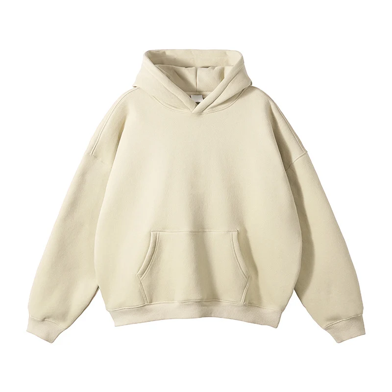 Unisex Schlichter Oversize-Kapuzenpullover mit Soft-Fleece-Innenseite und tiefer Raglannaht Drune