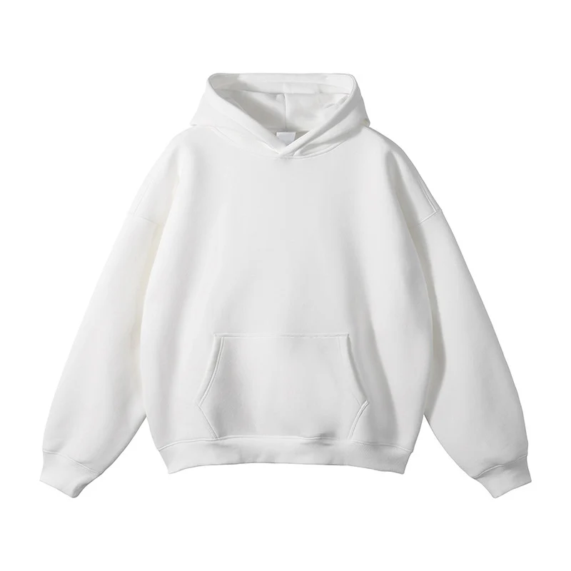 Unisex Schlichter Oversize-Kapuzenpullover mit Soft-Fleece-Innenseite und tiefer Raglannaht Drune