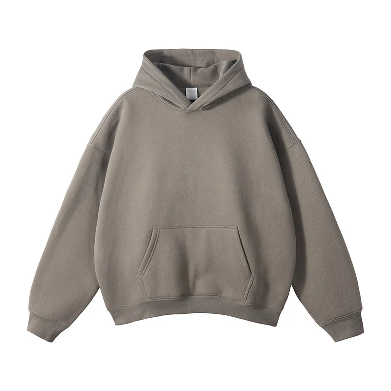 Unisex Schlichter Oversize-Kapuzenpullover mit Soft-Fleece-Innenseite und tiefer Raglannaht Drune