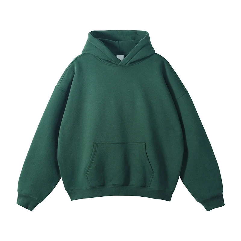 Unisex Schlichter Oversize-Kapuzenpullover mit Soft-Fleece-Innenseite und tiefer Raglannaht Drune