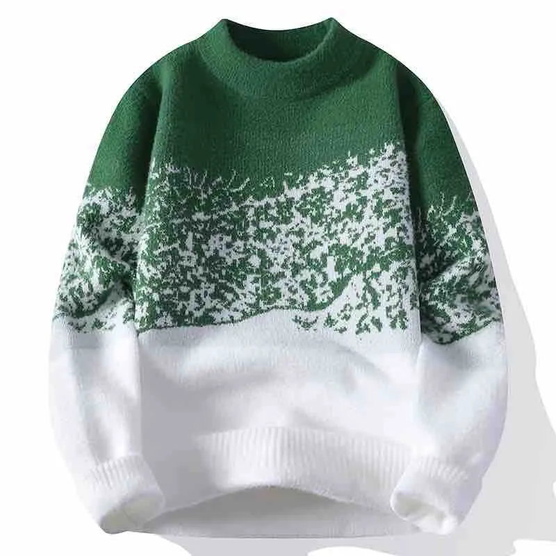 Unisex Oversized Strickpullover mit Jacquardstruktur und Rundhalsausschnitt Drune