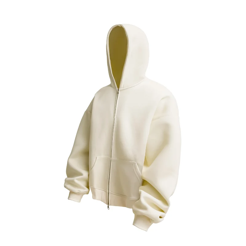 Unisex Oversized Kapuzen-Zipjacke mit Thermalfleece und Kängurutasche Drune