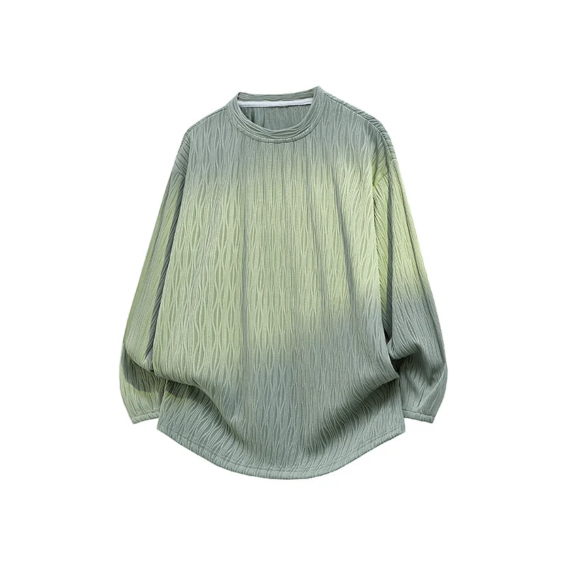 Unisex Oversize Strukturierter Rundhals-Pullover mit Ballonärmeln und abgerundetem Saum Drune