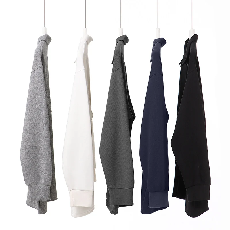 Unisex Oversize-Polo-Sweatshirt mit gerippten Bündchen und Knopfleiste Drune