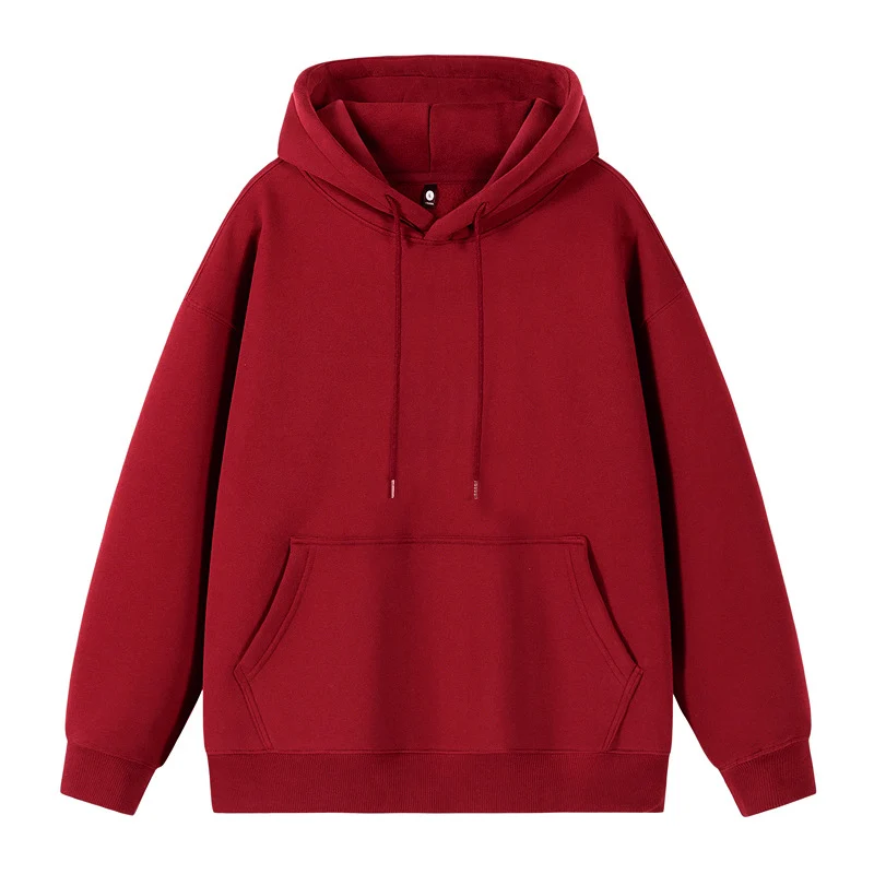 Unisex Oversize-Kapuzenpullover mit Kängurutasche und überschnittener Schulter Drune