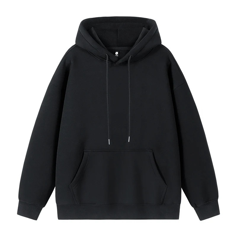 Unisex Oversize-Kapuzenpullover mit Kängurutasche und überschnittener Schulter Drune