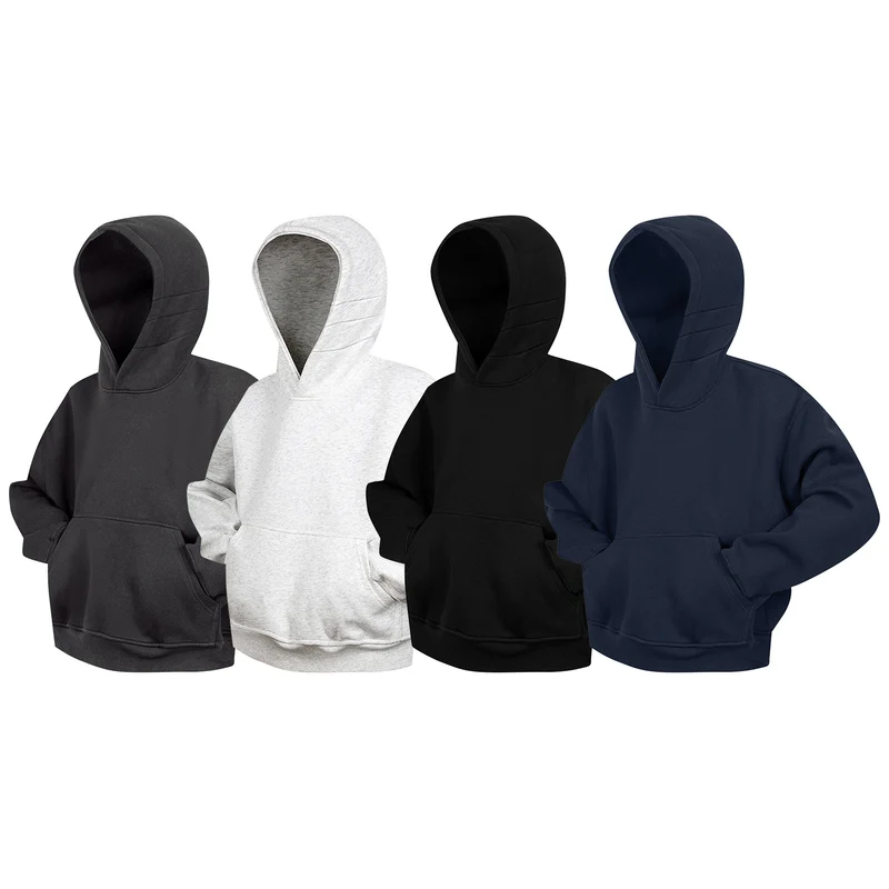 Unisex Oversize-Kapuzenpullover mit Kängurutasche und gerippten Bündchen Drune