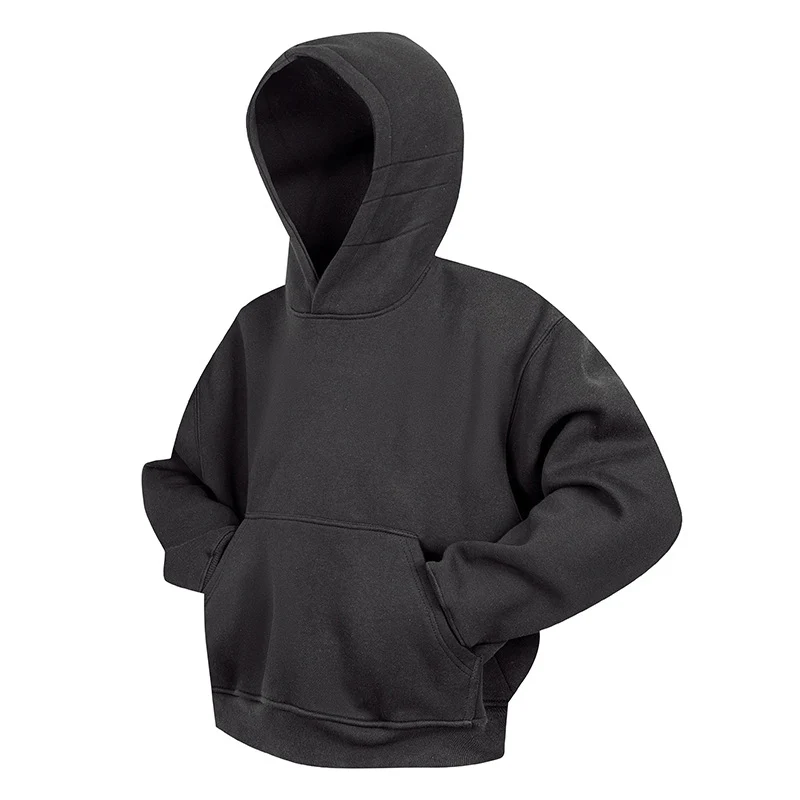 Unisex Oversize-Kapuzenpullover mit Kängurutasche und gerippten Bündchen Drune