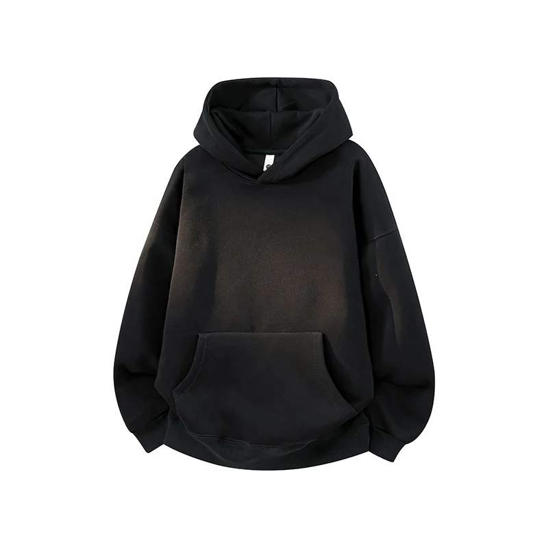 Unisex Oversize-Kapuzenpullover mit Kängurutasche, Raglanärmeln und gerippten Bündchen Drune