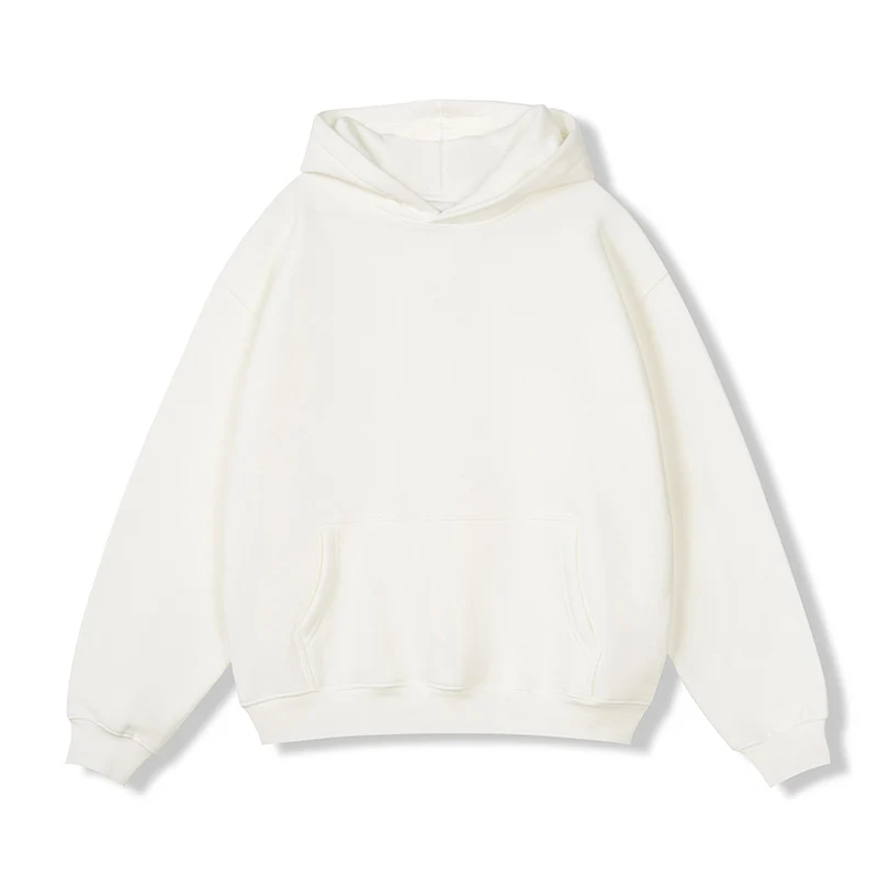 Unisex Oversize-Kapuzenpullover aus Baumwollmix mit Kängurutasche und gerippten Bündchen Drune