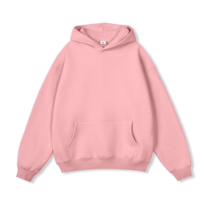 Unisex Oversize-Kapuzenpullover aus Baumwollmix mit Kängurutasche und gerippten Bündchen Drune