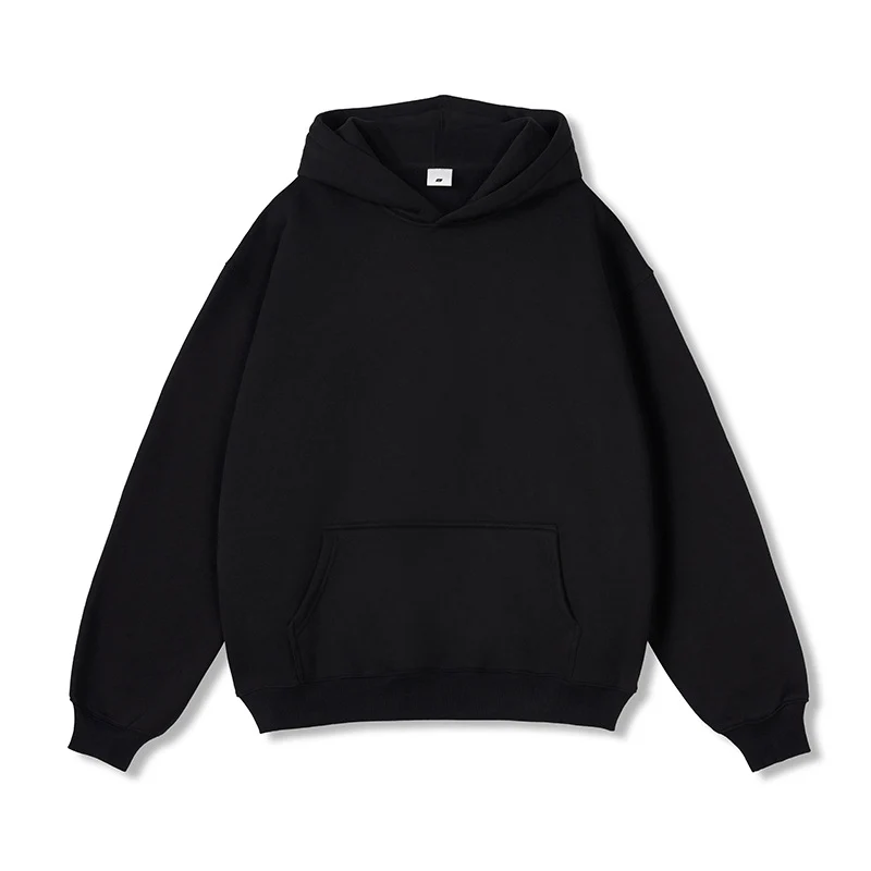 Unisex Oversize-Kapuzenpullover aus Baumwollmix mit Kängurutasche und gerippten Bündchen Drune