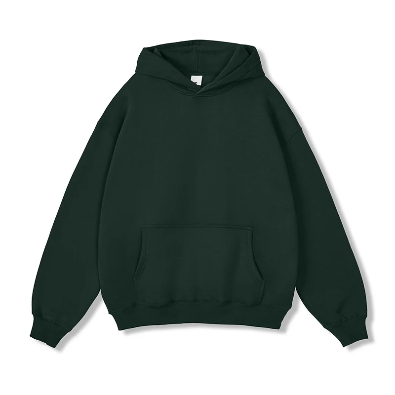 Unisex Oversize-Kapuzenpullover aus Baumwollmix mit Kängurutasche und gerippten Bündchen Drune