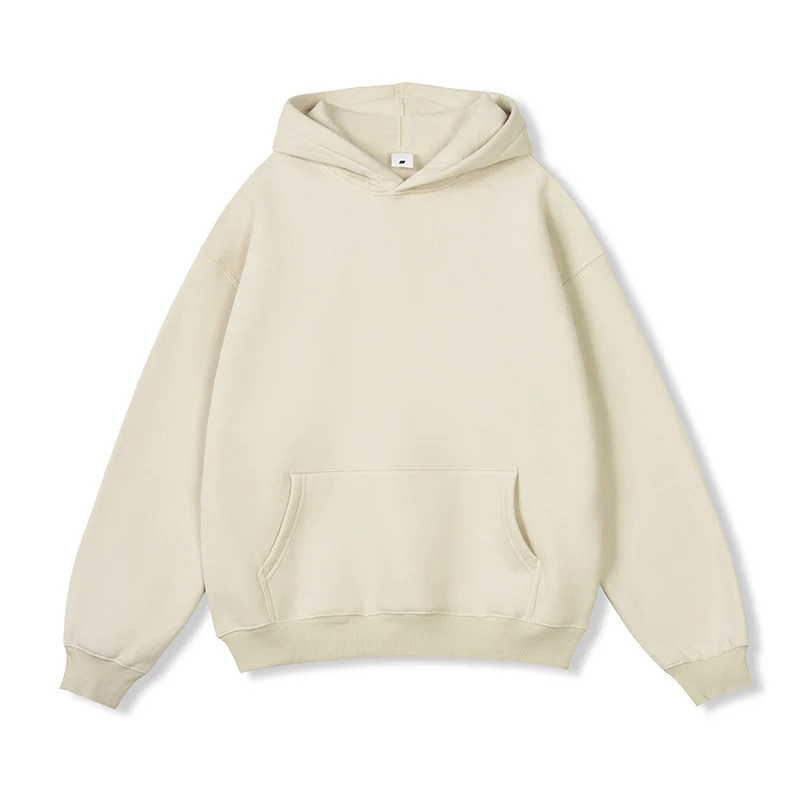 Unisex Oversize-Kapuzenpullover aus Baumwollmix mit Kängurutasche und gerippten Bündchen Drune
