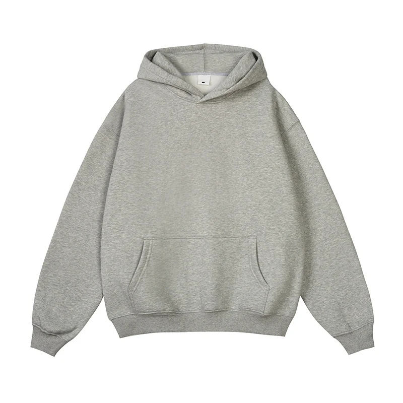 Unisex Oversize-Kapuzenpullover aus Baumwollmix mit Kängurutasche und gerippten Bündchen Drune