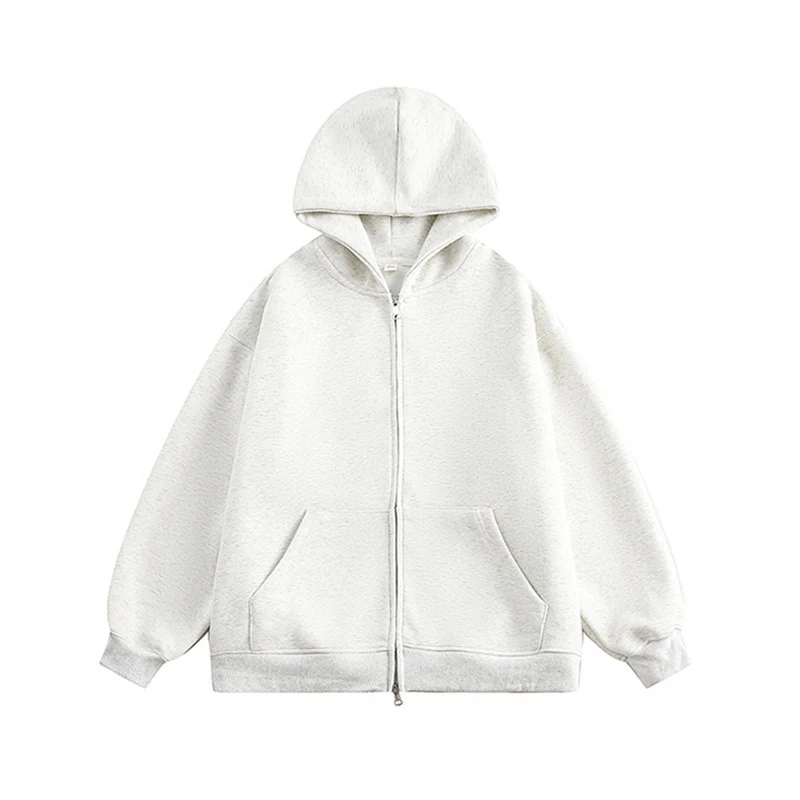 Unisex Oversize-Kapuzenjacke mit durchgehendem Reißverschluss und weichem Fleece-Innenfutter Drune