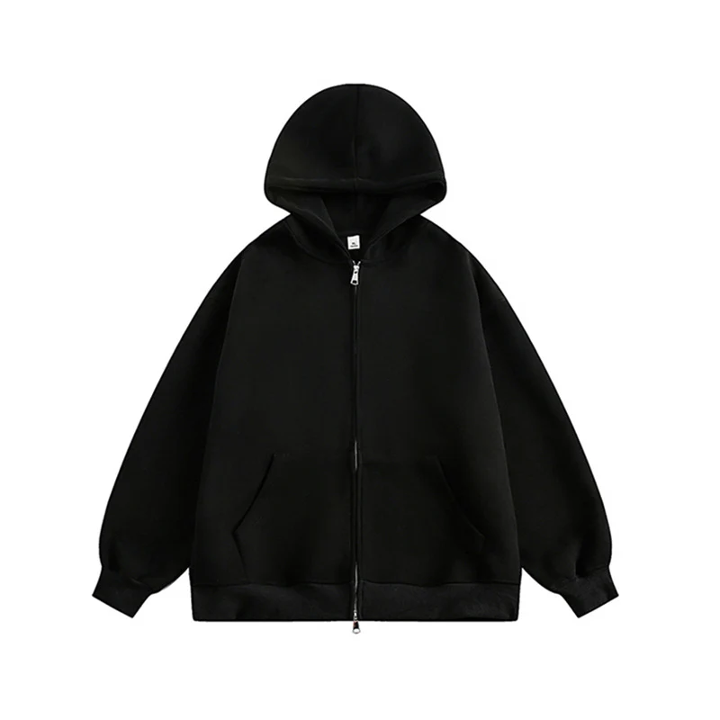 Unisex Oversize-Kapuzenjacke mit durchgehendem Reißverschluss und weichem Fleece-Innenfutter Drune