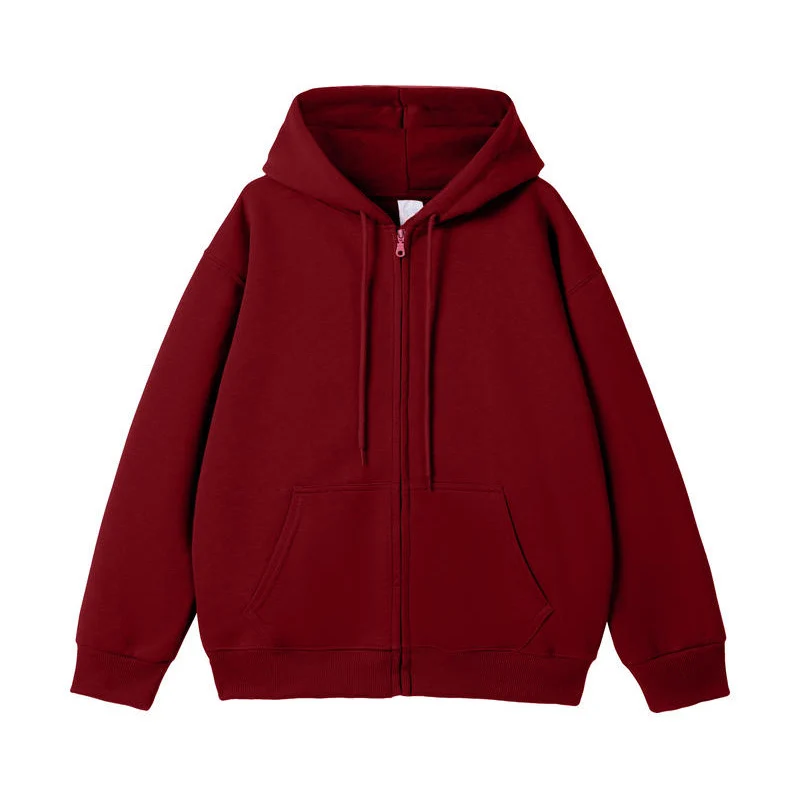 Unisex Oversize-Kapuzenjacke mit durchgehendem Reißverschluss und Kängurutasche Drune