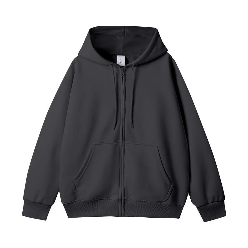 Unisex Oversize-Kapuzenjacke mit durchgehendem Reißverschluss und Kängurutasche Drune