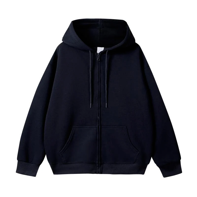 Unisex Oversize-Kapuzenjacke mit durchgehendem Reißverschluss und Kängurutasche Drune