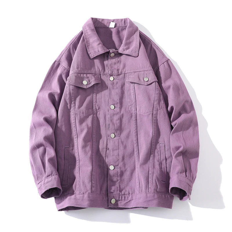 Unisex Oversize-Jeansjacke aus robustem Denim mit Druckknopfleiste Drune