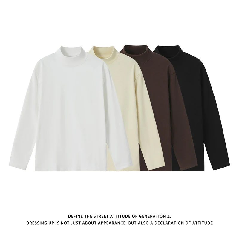 Unisex Minimalistischer Feinstrick-Mockneck-Pullover im Oversize-Relaxed‑Schnitt Drune