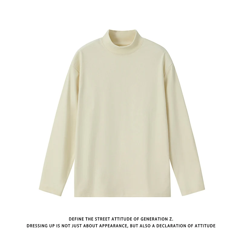 Unisex Minimalistischer Feinstrick-Mockneck-Pullover im Oversize-Relaxed‑Schnitt Drune