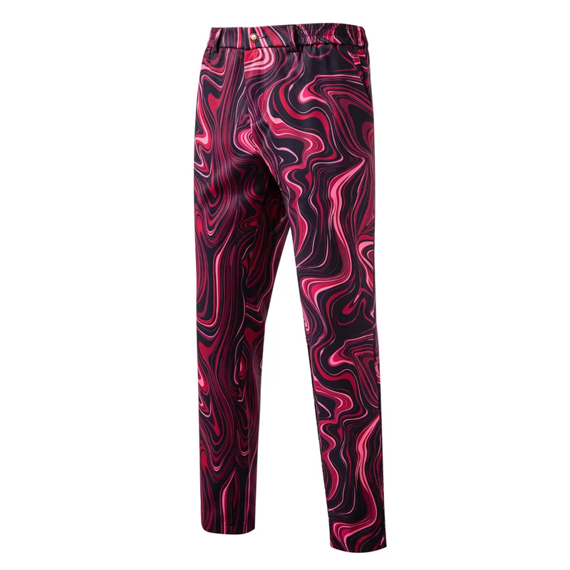Herren Zweiteiliges Statement-Sakko und Anzughose mit psychedelischem Swirl-Print Drune