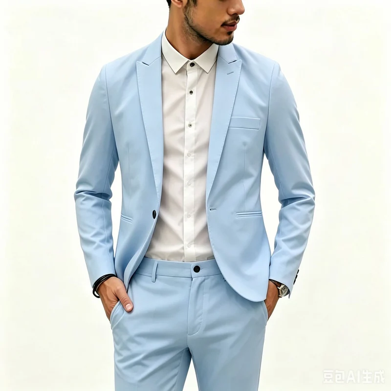 Herren Zweiteiliges Slim‑Fit Anzugset mit schmalem Revers und Stretchgewebe Drune