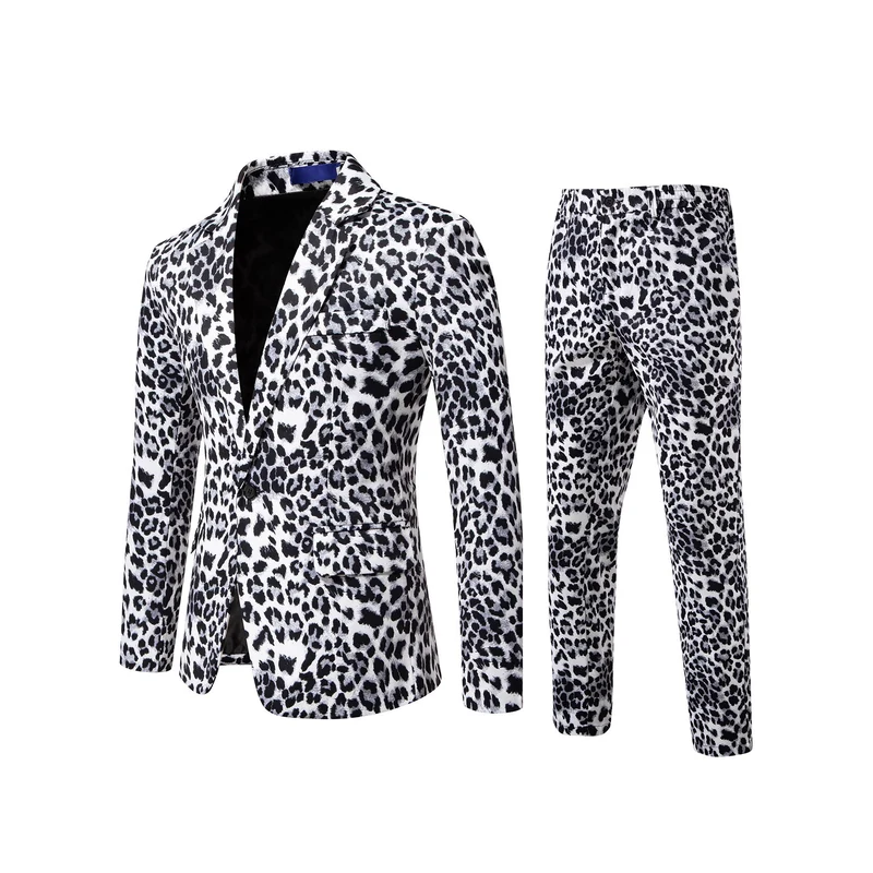 Herren Zweiteiliges Satin-Anzugsset mit grafischem Allover‑Print und schmaler Silhouette Drune