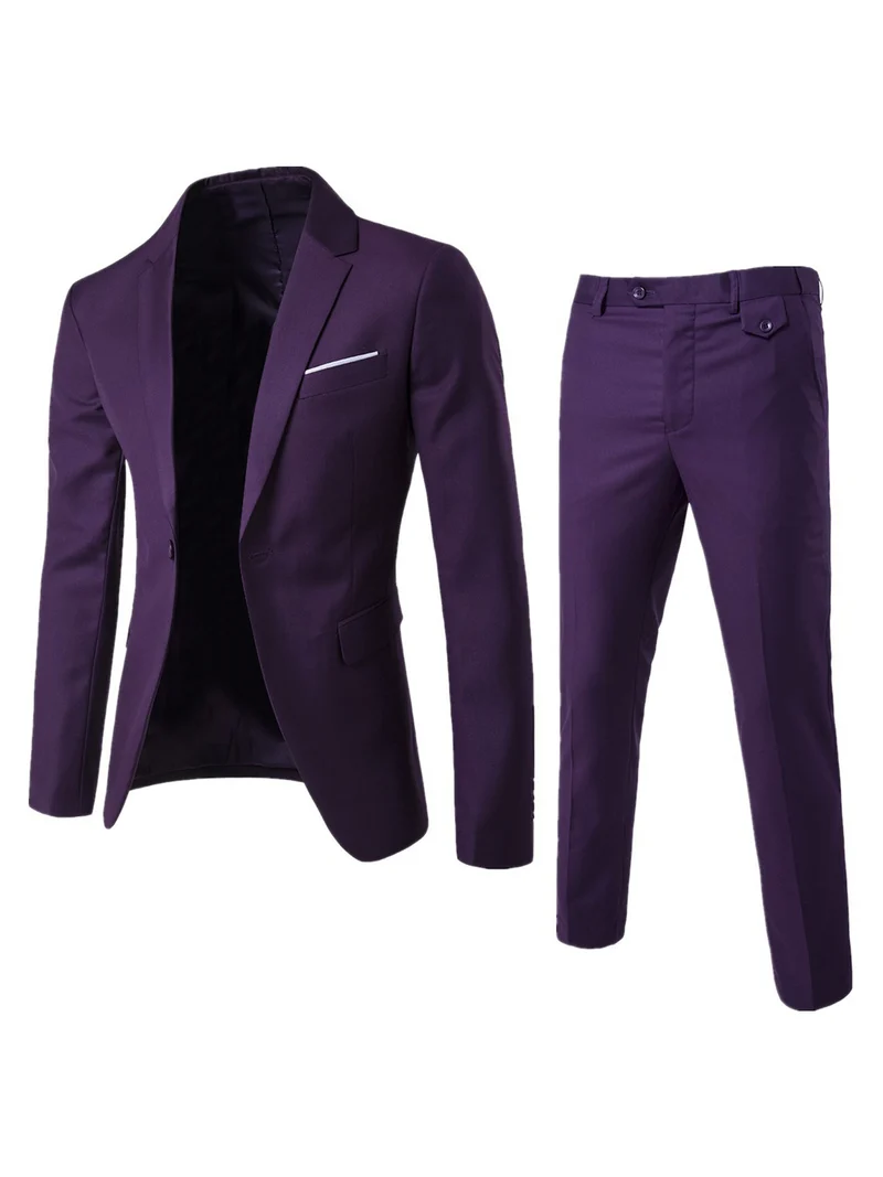 Herren Zweiteiliger Slim-Fit Anzugset mit tailliertem Sakko und schmaler Anzughose Drune