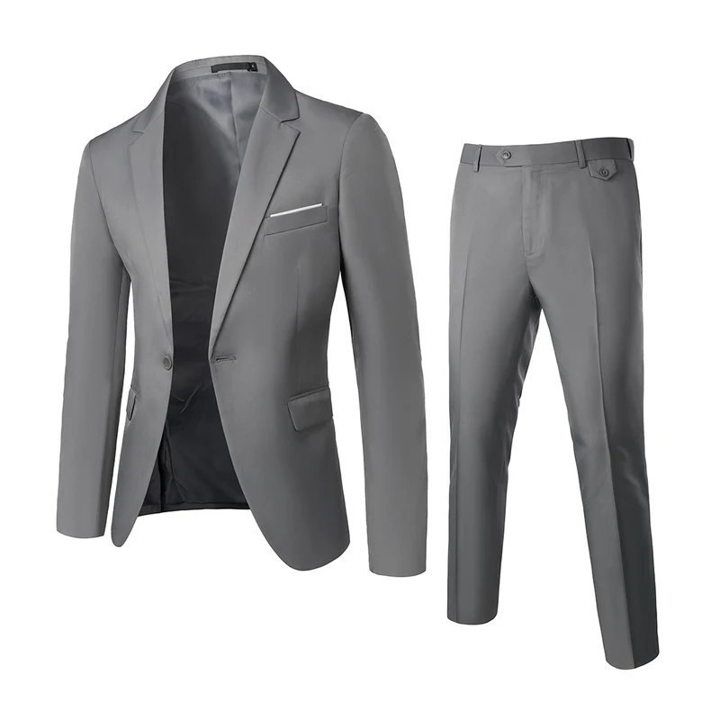 Herren Zweiteiliger Slim-Fit Anzugset mit tailliertem Sakko und schmaler Anzughose Drune
