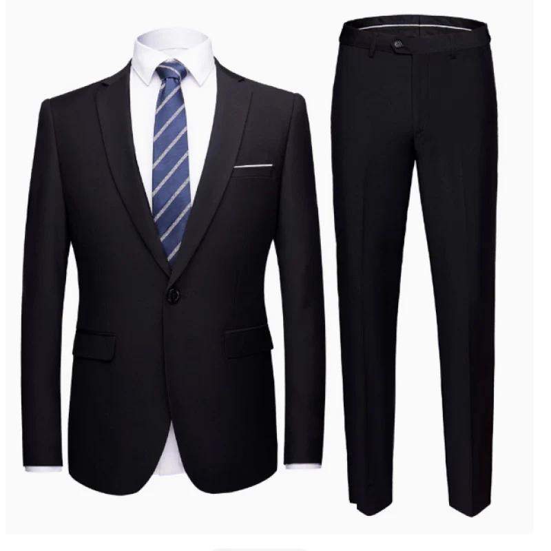 Herren Zweiteiliger Slim-Fit Anzug mit Ein-Knopf-Sakko und schmaler Anzughose Drune